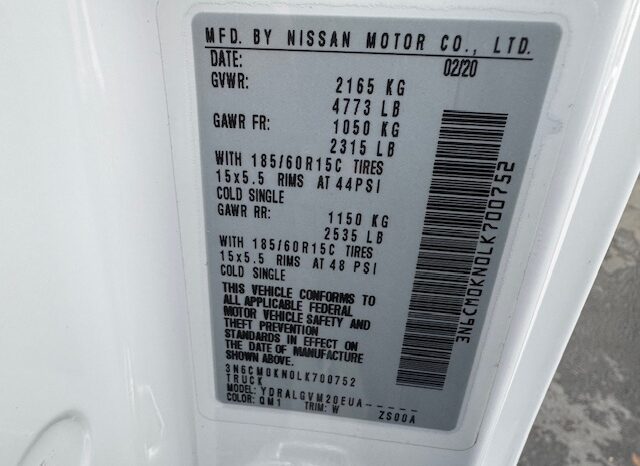 
								2020 Nissan NV200 SV Cargo Van full									