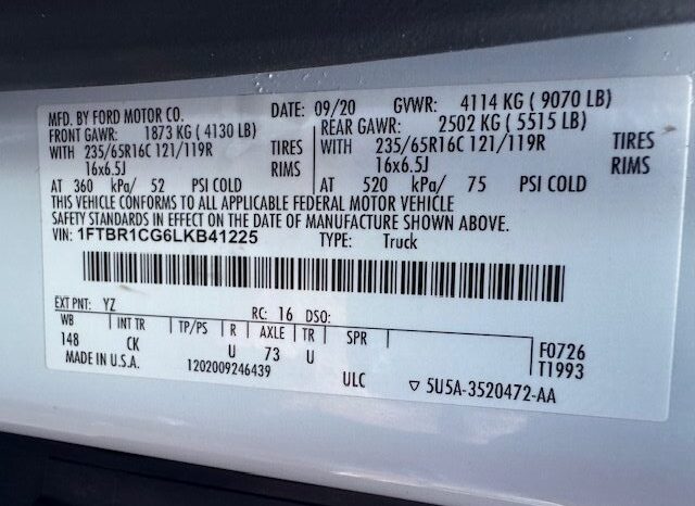 
								2020 Ford Transit 250 MEDIUM ROOF Cargo Van 148 full									