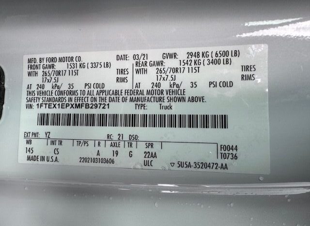 
								2021 Ford F150 Super Cab 4×4 Pickup full									