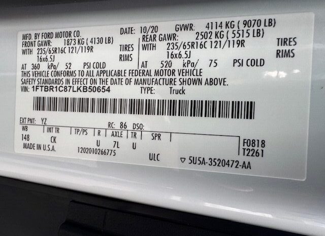 
								2020 Ford Transit 250 MEDIUM ROOF Cargo Van full									