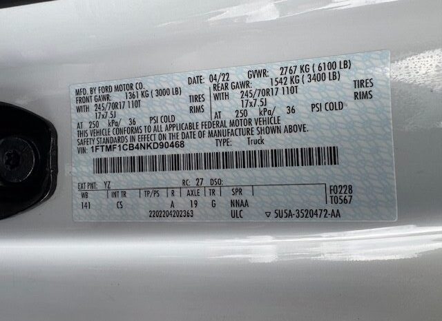 
								2022 Ford F150 Regular Cab Pickup **8ft LONG BED** full									