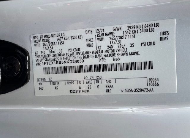 
								2022 Ford F150 Super Cab 4×4 Pickup full									