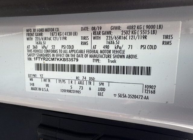 
								2019 Ford Transit 250 MEDIUM ROOF Cargo Van full									