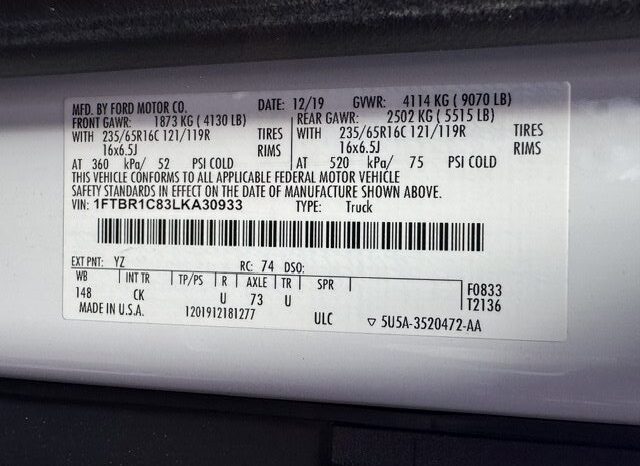 
								2020 Ford Transit 250 MEDIUM ROOF Cargo Van full									