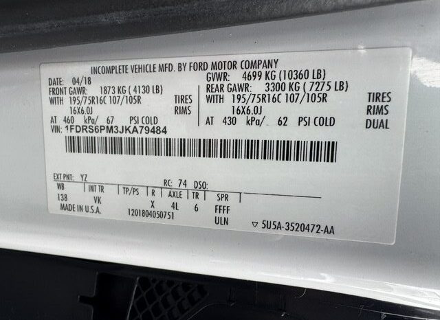 
								2018 Ford Transit 350 Cutaway Van **12ft BOX** full									
