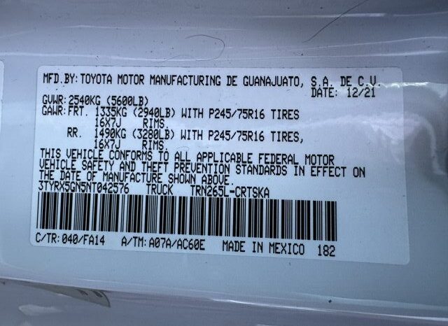 
								2022 Toyota Tacoma Access Cab Pickup full									
