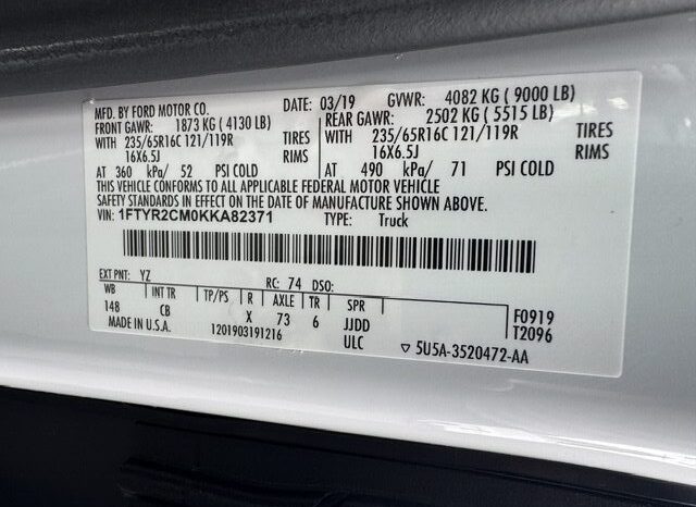 
								2019 Ford Transit 250 Medium Roof Cargo Van full									