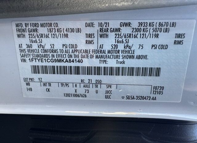 
								2021 Ford Transit 150 MEDIUM ROOF Cargo Van full									